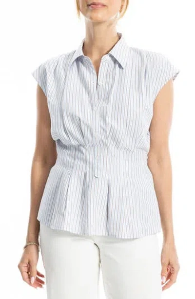 Max Studio Pin Tuck Pleat Button Front Shirt