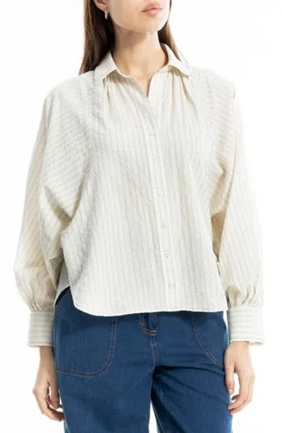 Max Studio Pinstripe Button-up Shirt