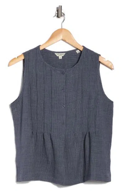 Max Studio Pintuck Crinkle Sleeveless Top