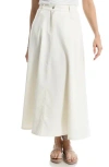 Max Studio Piqué A-line Maxi Skirt In Ecru