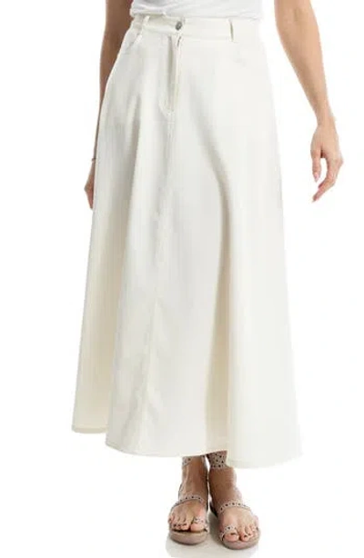 Max Studio Piqué A-line Maxi Skirt In Ecru