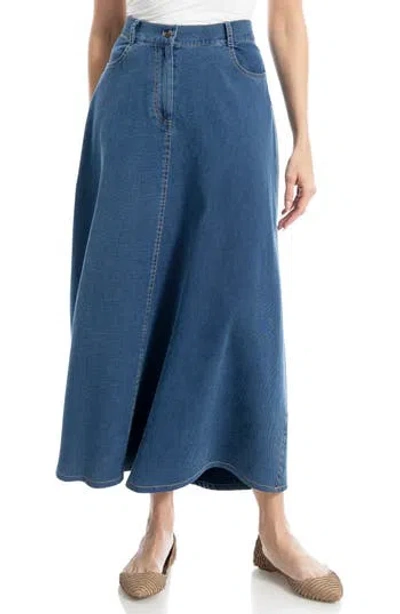 Max Studio A-line Maxi Skirt In Blue