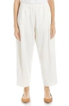 Max Studio Piqué Ankle Barrel Leg Pants In Ecru