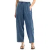 Max Studio Pique Barrel Leg Ankle Pants In Indigo