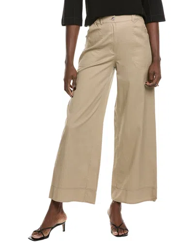 Max Studio Pique Denim Pant In Beige