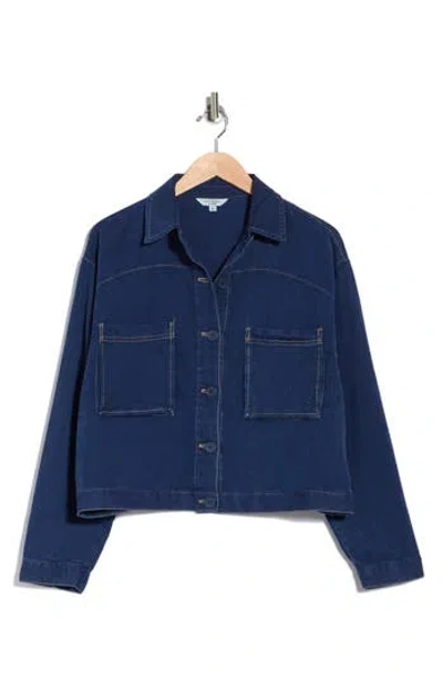 Max Studio Piqué Jacket In Blue
