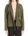 Max Studio Pique Jacket In Olive-olive