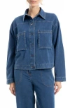 Max Studio Piqué Jacket In Blue