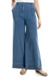 Max Studio Pique Wide Leg Denim Pants