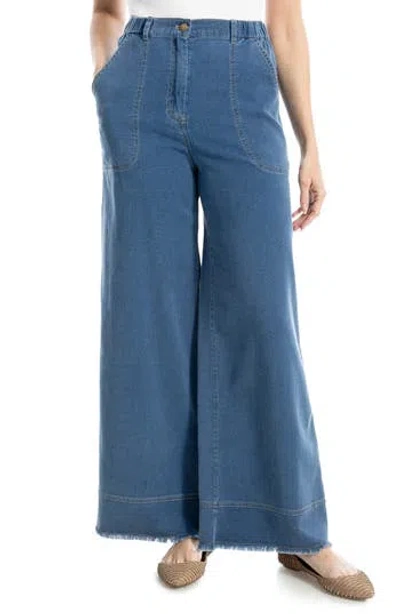 Max Studio Pique Wide Leg Denim Pants