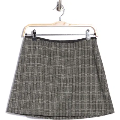 Max Studio Plaid Double Knit Miniskirt In Gray