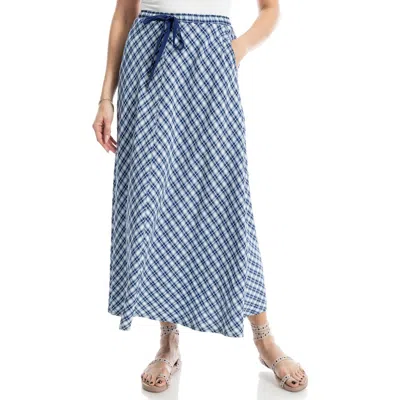 Max Studio Plaid Drawstring Pull-on Maxi Skirt