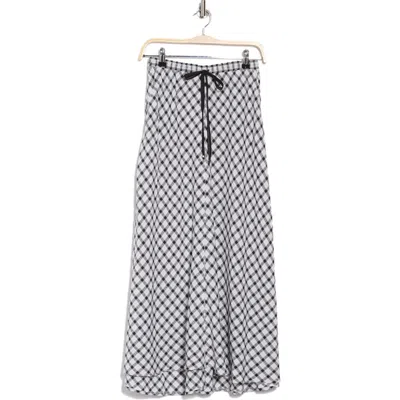 Max Studio Plaid Drawstring Waist Maxi Skirt