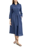 Max Studio Plaid Midi Shirtdress In Blue
