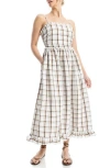 Max Studio Plaid Ruffle A-line Midi Dress