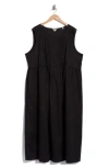 Max Studio Pleated Front Maxi Dress In Black