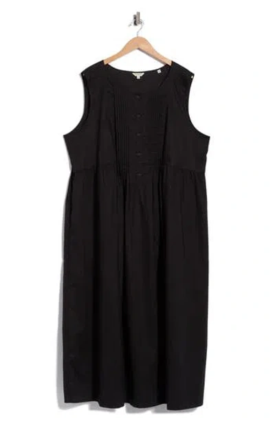 Max Studio Pleated Front Maxi Dress In Black