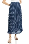 Max Studio Pleated Maxi Skirt In Blue
