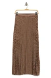 Max Studio Pleated Maxi Skirt In Brown