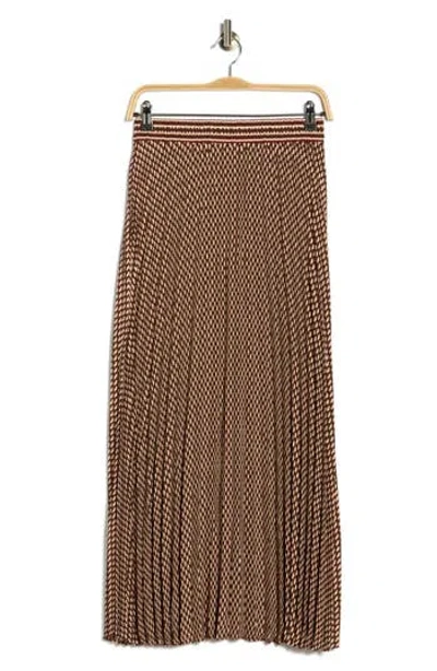 Max Studio Pleated Maxi Skirt In Brown