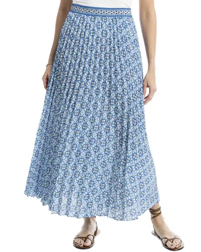 Max Studio Pleated Maxi Skirt In Blue