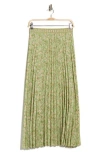 Max Studio Pleated Maxi Skirt In Green