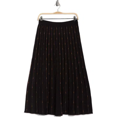 Max Studio Pleated Midi Sweater Skirt In Black