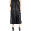 Max Studio Sweater Skirt In Black/ivory Fading Stripe