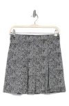 Max Studio Pleated Miniskirt In Black/ivory Texture