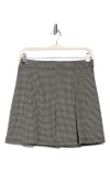 Max Studio Pleated Miniskirt In Black/taupe Check