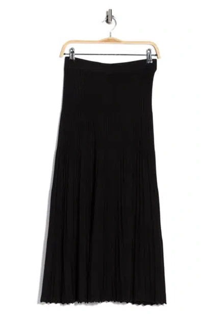 Max Studio Pleated Sweater Midi Skirt In Black