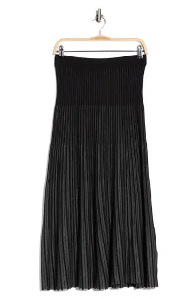 Max Studio Pleated Sweater Midi Skirt In Black