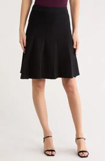 Max Studio Pleated Sweater Miniskirt In Black