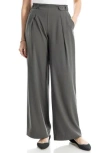 Max Studio Pleated Wide Leg Pants In Gray