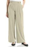 Max Studio Pleated Wide Leg Pants In Green