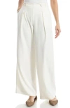 Max Studio Pleated Wide Leg Pants In White