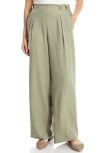 Max Studio Pleated Woven Pants In Green