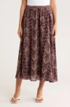 Max Studio Pocket A-line Midi Skirt In Burgundy