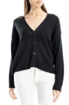 Max Studio Pointelle Detail Cardigan In Black