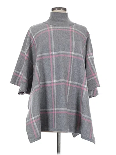 Pre-owned Max Studio Poncho In Gray