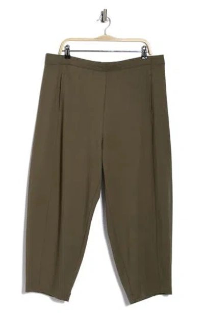 Max Studio Ponte Barrel Leg Pants In Green