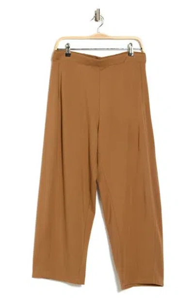 Max Studio Ponte Barrel Pants In Brown