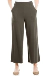 Max Studio Ponte Crop Wide Leg Pull-on Pants In Loden-loden