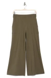 Max Studio Ponte Crop Wide Leg Pull-on Pants In Sage