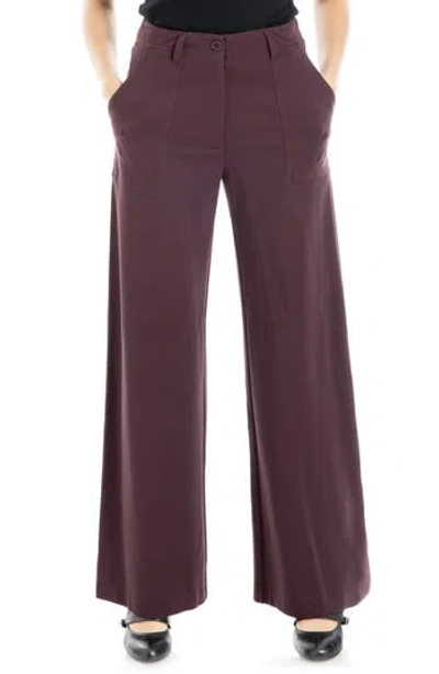 Max Studio Ponte High Waist Straight Leg Pants In Fudge- Fudge