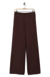 Max Studio Ponte High Waist Wide Leg Pants In Brown