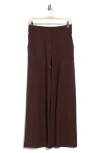 Max Studio Ponte High Waist Wide Leg Pants In Brown