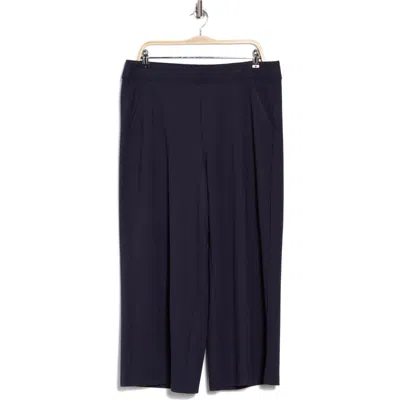 Max Studio Ponte Knit Crop Wide Leg Pants In Blue