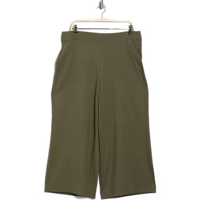 Max Studio Ponte Knit Crop Wide Leg Pants In Green