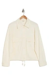 Max Studio Ponte Two-pocket Drawstring Jacket In Bone